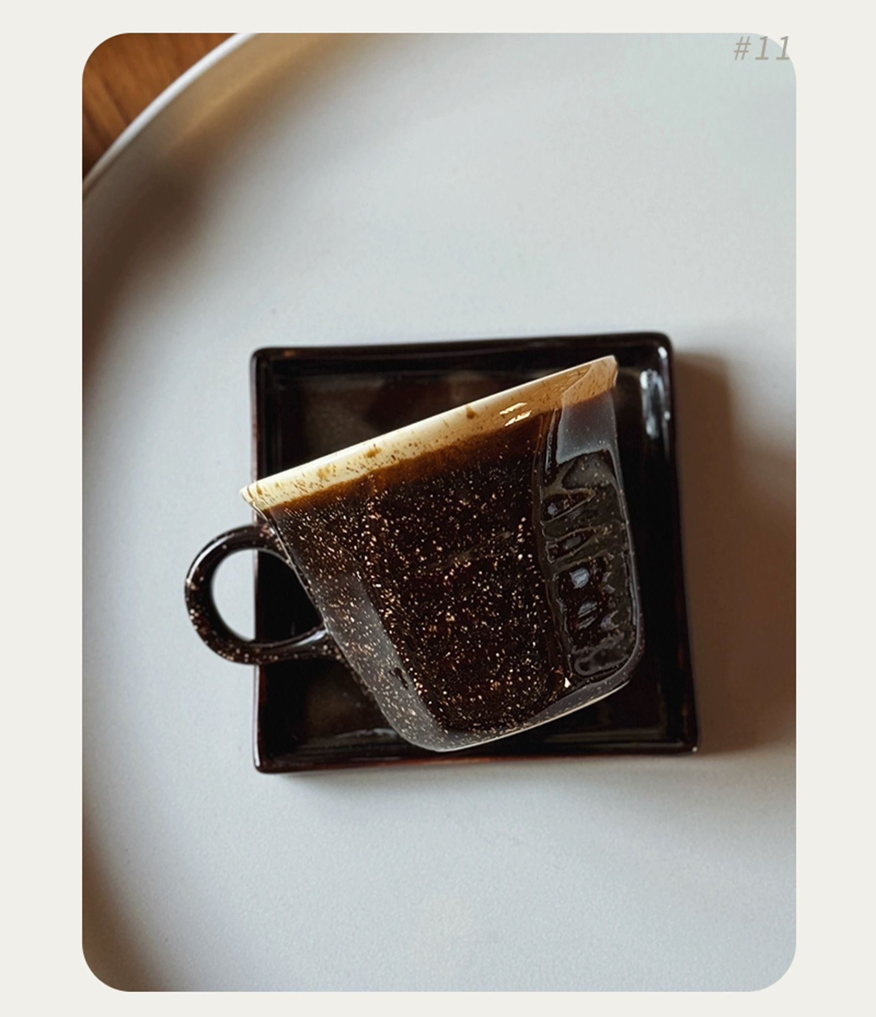  Ly Cafe Vẽ Tay Màu Nâu Cổ 