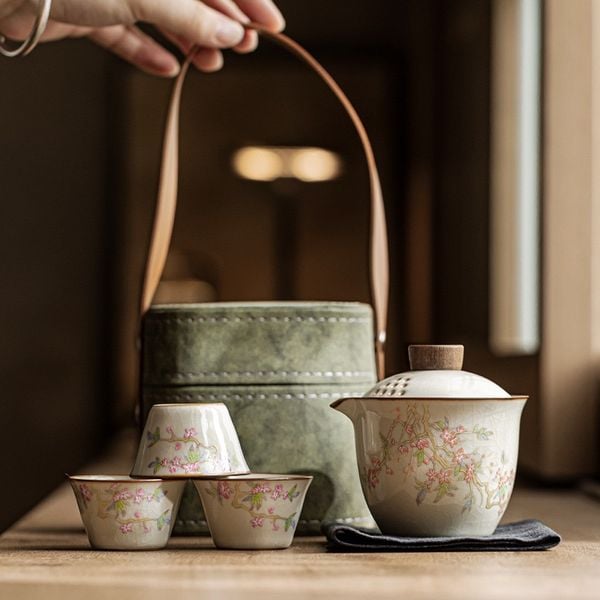  Set Trà Đào Hồng 