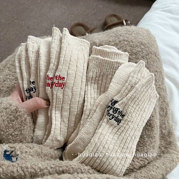  Tất Cotton Sợi Retro Kiểu Nhật 