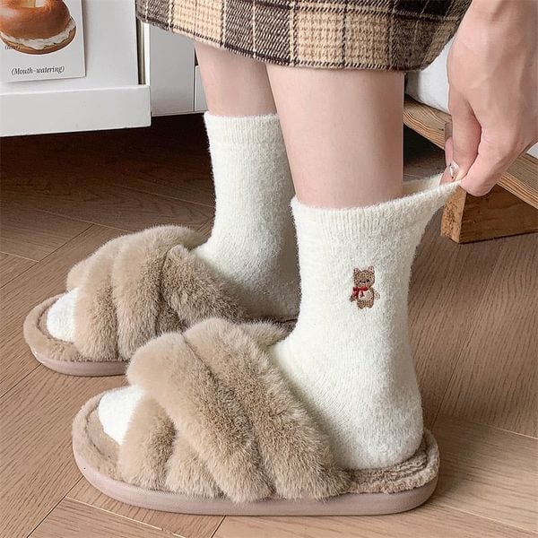  Tất Mèo Nhung Lông Ấm Áp 