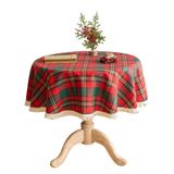  Khăn Trải Bàn Kẻ Sọc Lễ Hội Tua Rua 150x150cm 