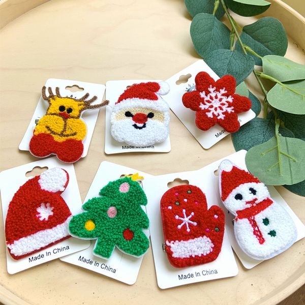 Kẹp Tóc, Trâm Cài Thêu Xmas 