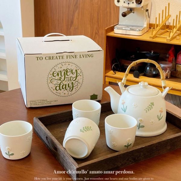  Bộ Ấm Trà Hoa Cúc Nhỏ 