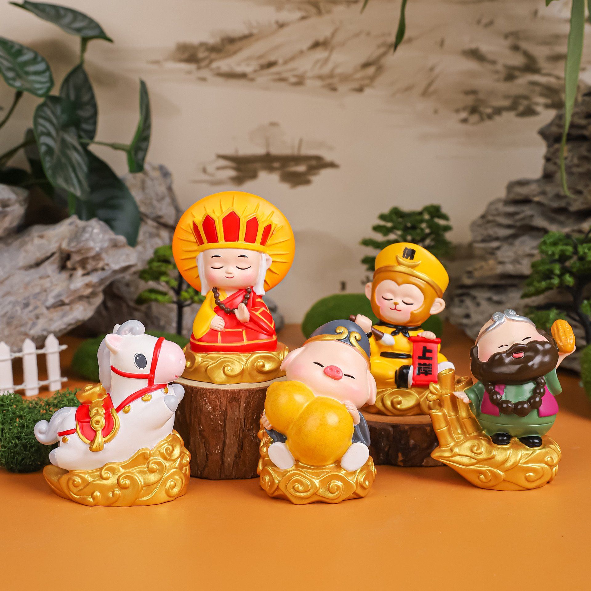  Bộ 5 Tượng Trang Trí Cầu Phúc Tây Du Ký 