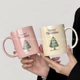  Cốc Cây Thông Noel Màu Hồng 