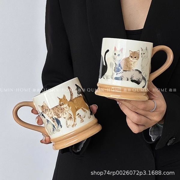 Cốc Retro Gia Đình Mèo 
