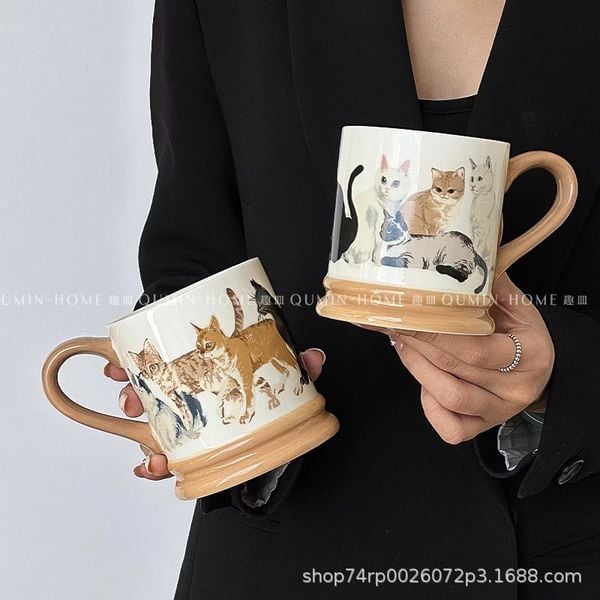  Cốc Retro Gia Đình Mèo 