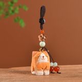  Móc Khoá Mèo Gỗ Hoa Đào 