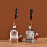  Móc Khoá Mèo Gỗ Hoa Đào 