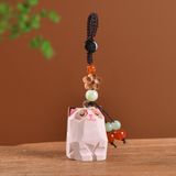  Móc Khoá Mèo Gỗ Hoa Đào 