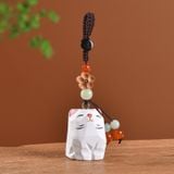  Móc Khoá Mèo Gỗ Hoa Đào 