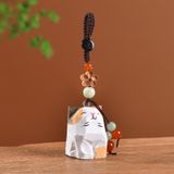  Móc Khoá Mèo Gỗ Hoa Đào 