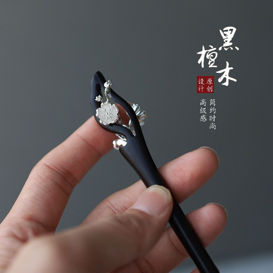  Trâm Cài Tóc Hoa Màu Bạc 