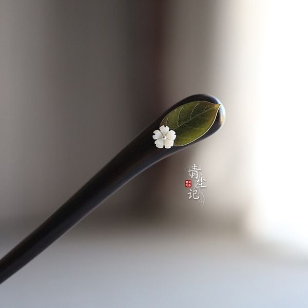  Trâm Cài Tóc Hoa Anh Đào Lá Xanh 