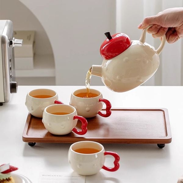  Bộ Ấm Táo Đỏ Kèm Khay 