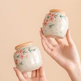  Hũ Trà Hoa Đào Vẽ Tay 