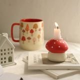  Đế Nến Gốm Nấm Nhỏ Mũm Mĩm Vẽ Tay 