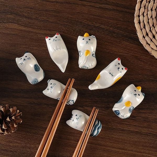  Gác Đũa Mèo Gốm Dễ Thương 