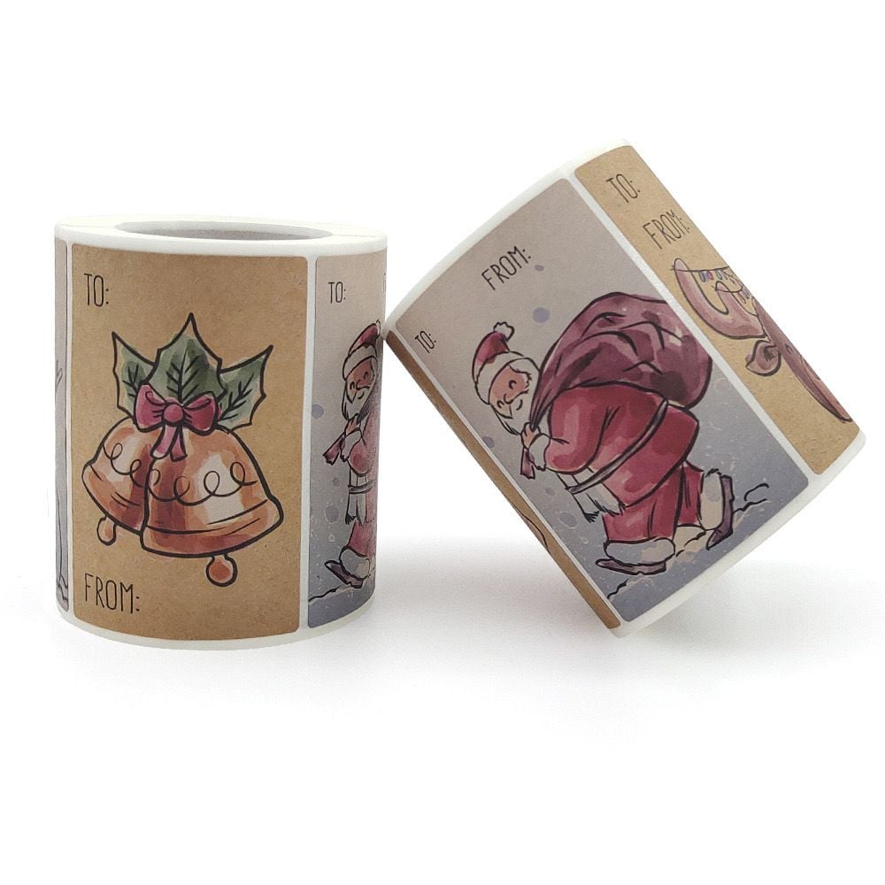  Sticker Giáng Sinh Màu Kraft 