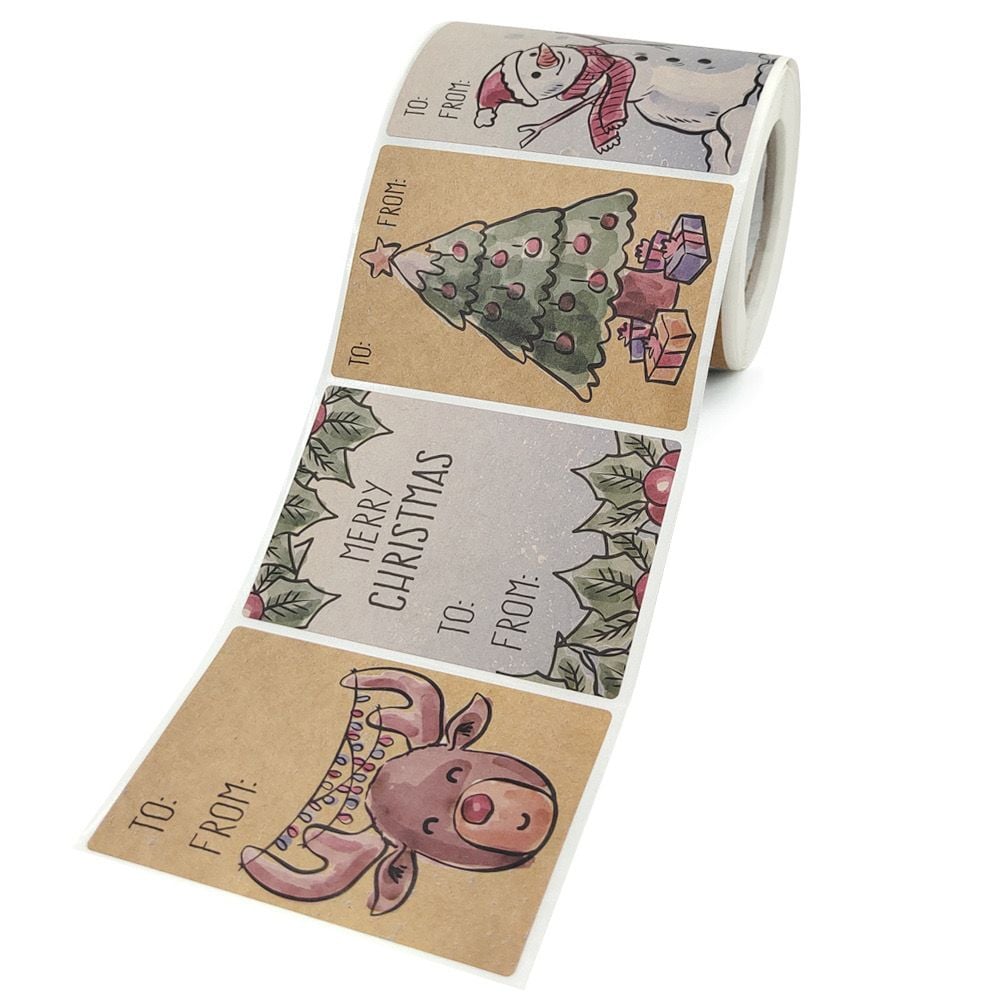  Sticker Giáng Sinh Màu Kraft 