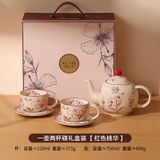  Bộ Ấm Hoa Đào Đỏ 