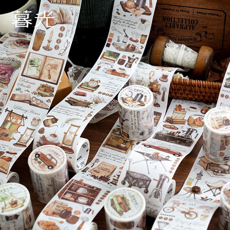  Cuộn Băng Dính Trang Trí Retro 