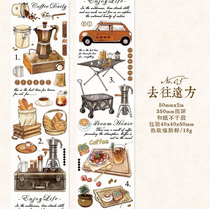  Cuộn Băng Dính Trang Trí Retro 