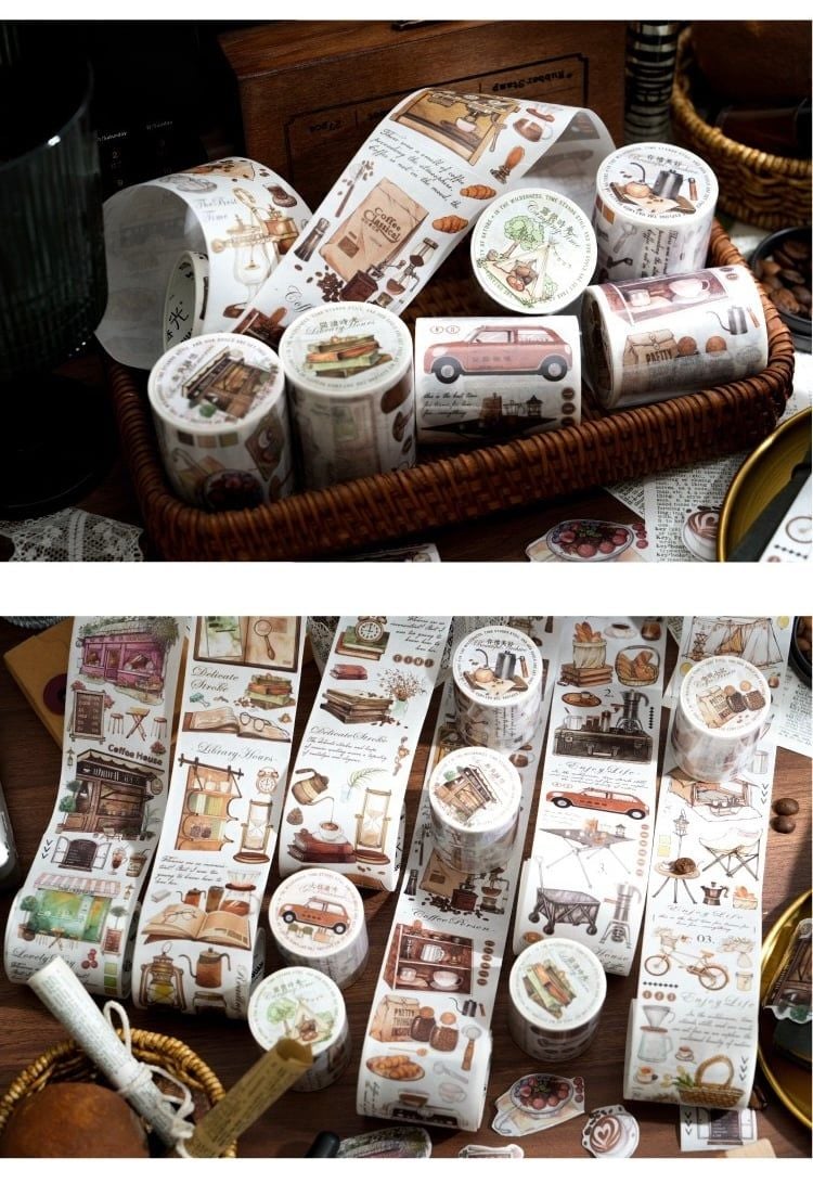  Cuộn Băng Dính Trang Trí Retro 