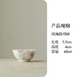  Chén Trà Vẽ Tay Hoa Hồng 