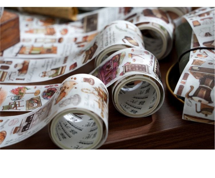  Cuộn Băng Dính Trang Trí Retro 