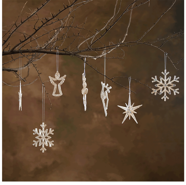  Trang Trí Giáng Sinh Bông Tuyết Trong Suốt 