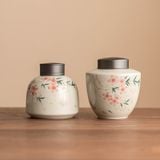  Hũ Đựng Trà Hoa Đào Vẽ Tay Nở Rộ 