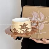 Set Tách Hoa Huệ Màu Cafe 