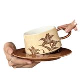 Set Tách Hoa Huệ Màu Cafe 
