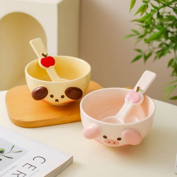  Bát Ăn Kèm Thìa Dễ Thương 