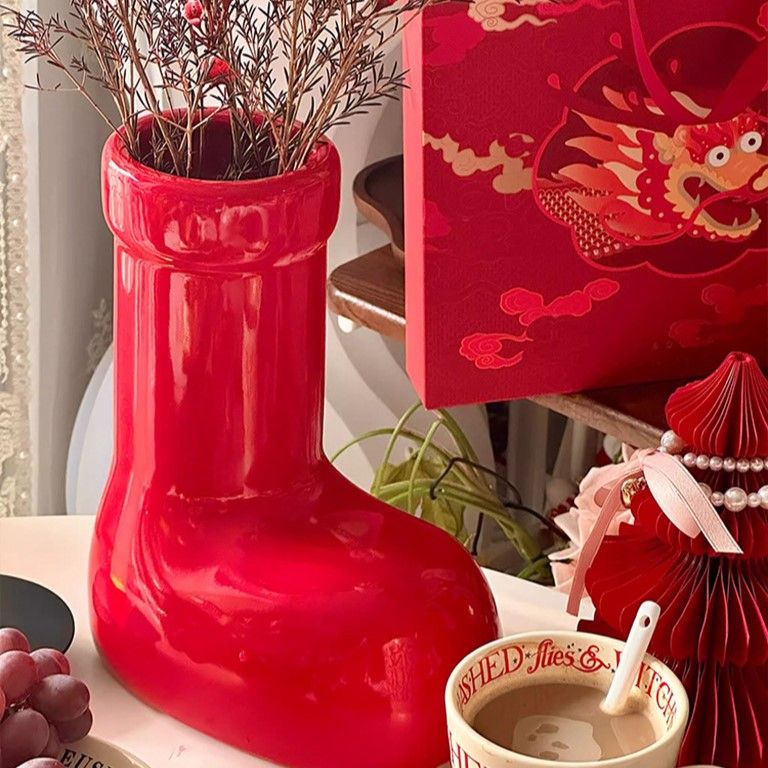  Bình Hoa Gốm Dáng Đôi Ủng 