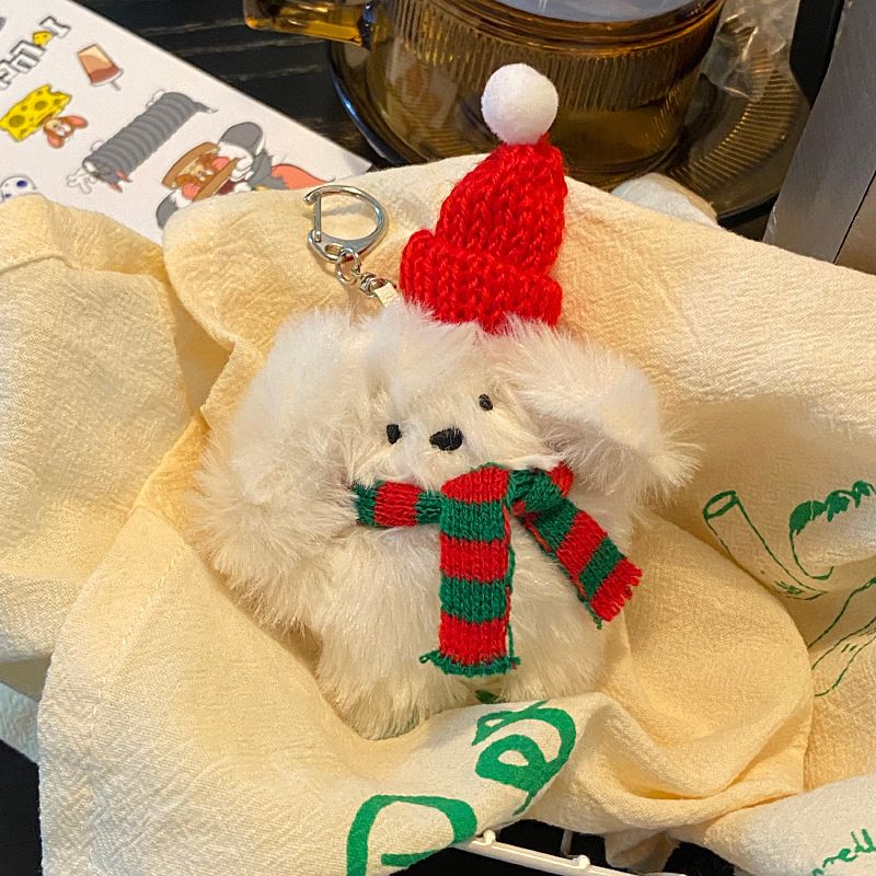  Móc Khóa Cún Xù Trắng 