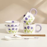  Set Bát Hoa Tulip Tím 