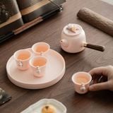  Bộ Ấm Trà Hoa Chạm Nổi 