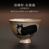  Chén Trà Gốm Mèo Mun 