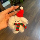  Móc Khóa Cún Xù Trắng 