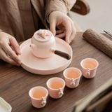 Bộ Ấm Trà Hoa Chạm Nổi 