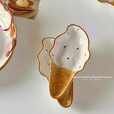  Đĩa Sứ Kem Ốc Quế 