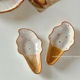  Đĩa Sứ Kem Ốc Quế 