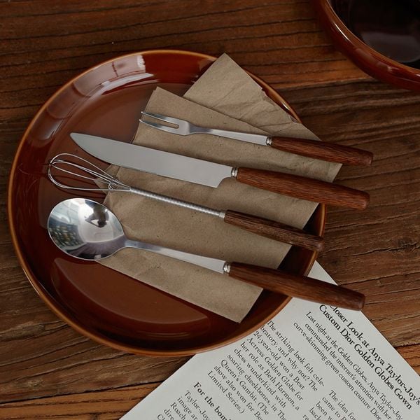  Bộ Dao Dĩa Thìa Cán Gỗ 