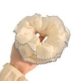  Dây Buộc Tóc Fluffy Viền Xanh Đỏ 
