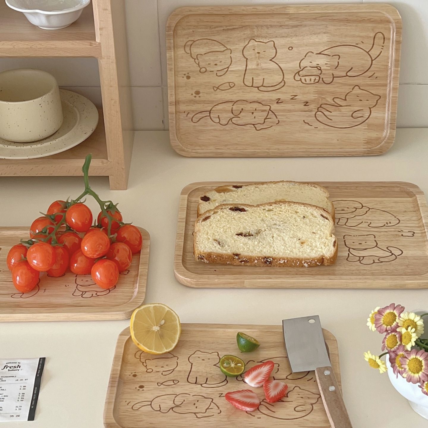  Khay Gỗ Hoạt Hình 