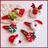  Kẹp Tóc Bông Len Giáng Sinh 