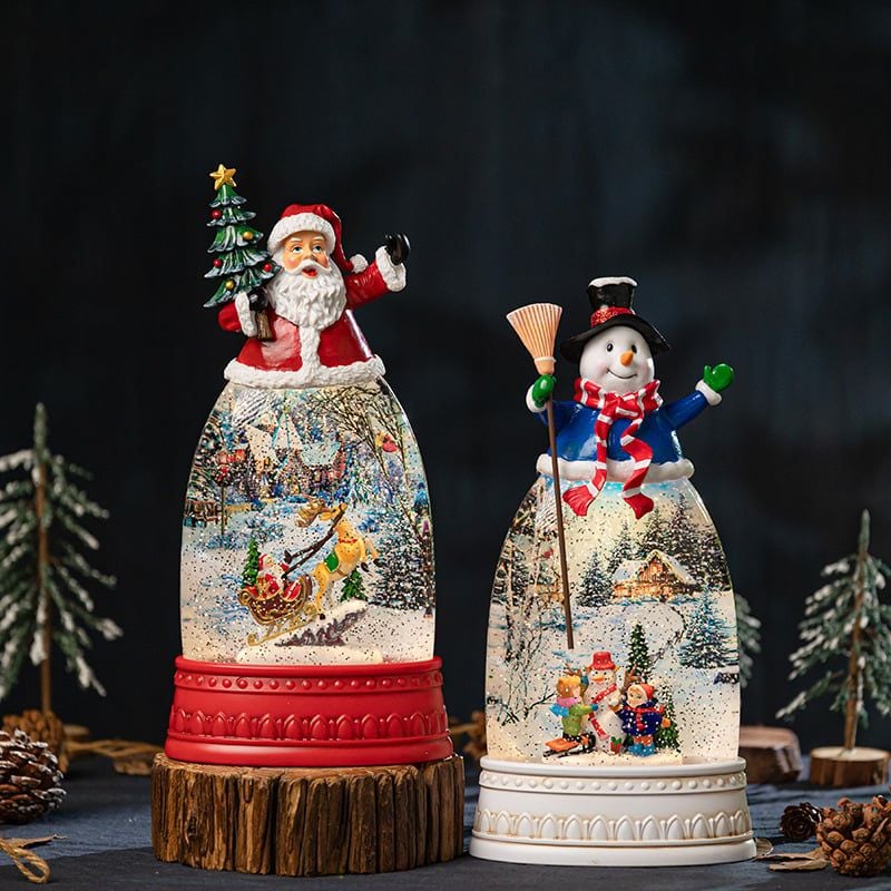  Hộp Nhạc Santa Trượt Tuyết Trang Trí 