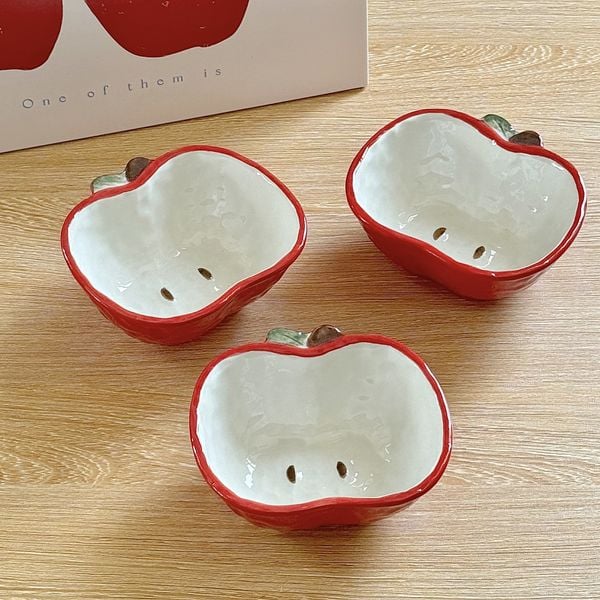  Bát Đĩa Trái Táo Hoạt Hình 